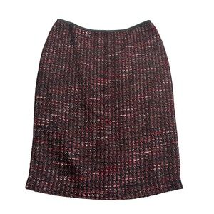 Coldwater Creek Dark Red Maroon Tweed Pencil Skirt Size 6 Business Casual